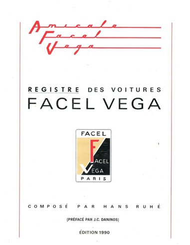 REGISTRE DES VOITURES FACEL VEGA, EDITION 1990 