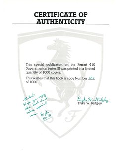 FERRARI 410 SUPERAMERICA SERIES III (SIGNIERT UND LIMITIERT 109 / 1000) 2