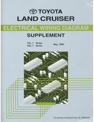 1998 TOYOTA LANDCRUISER ELECTRISCHE SCHEMA'S BIJLAGE WERKPLAATSHANDBOEK ENGELS