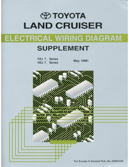 1998 TOYOTA LANDCRUISER ELECTRISCHE SCHEMA'S BIJLAGE WERKPLAATSHANDBOEK ENGELS