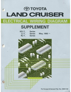 1993 TOYOTA LANDCRUISER ELECTRISCHE SCHEMA'S BIJLAGE WERKPLAATSHANDBOEK ENGELS