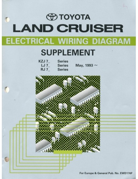 1993 TOYOTA LANDCRUISER ELECTRISCHE SCHEMA'S BIJLAGE WERKPLAATSHANDBOEK ENGELS