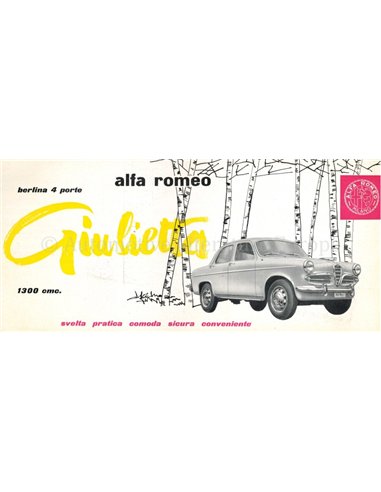 1957 ALFA ROMEO GIULIETTA SALOON BROCHURE ITALIAN