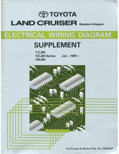 1995 TOYOTA LANDCRUISER STATION WAGON ELECTRISCHE SCHEMA'S BIJLAGE WERKPLAATSHANDBOEK ENGELS