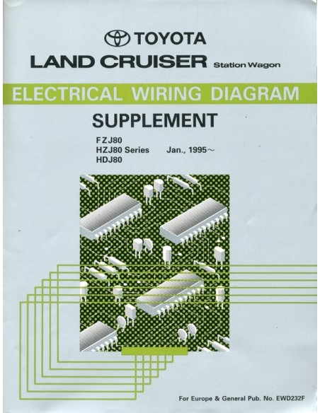 1995 TOYOTA LANDCRUISER STATION WAGON ELECTRISCHE SCHEMA'S BIJLAGE WERKPLAATSHANDBOEK ENGELS
