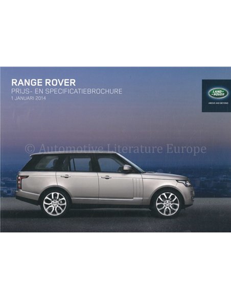 2014 RANGE ROVER PRIJS- EN SPECIFICATIE BROCHURE NEDERLANDS