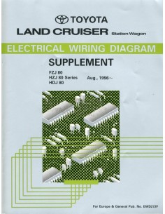 1996 TOYOTA LANDCRUISER STATION WAGON ELECTRISCHE SCHEMA'S BIJLAGE WERKPLAATSHANDBOEK ENGELS