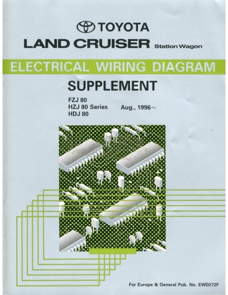 1996 TOYOTA LANDCRUISER STATION WAGON ELECTRISCHE SCHEMA'S BIJLAGE WERKPLAATSHANDBOEK ENGELS