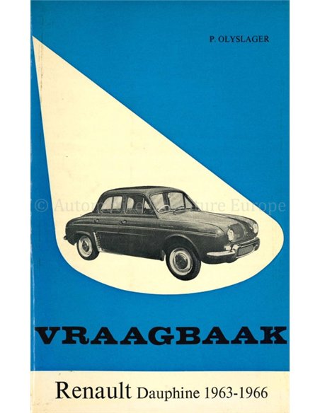 1963 - 1966 RENAULT DAUPHINE REPAIR MANUAL DUTCH