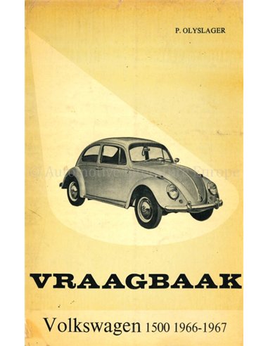 1966 - 1967 VOLKSWAGEN 1500 (BEETLE) REPAIR MANUAL DUTCH