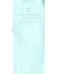 1984 PORSCHE PRIJSLIJST DUITS