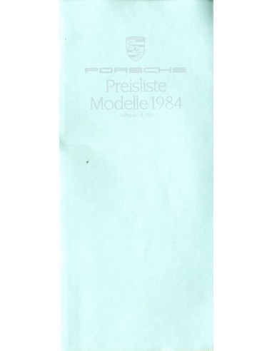 1984 PORSCHE PRIJSLIJST DUITS