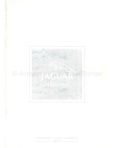1991/92 JAGUAR | DAIMLER PROGRAMM PROSPEKT DEUTSCH