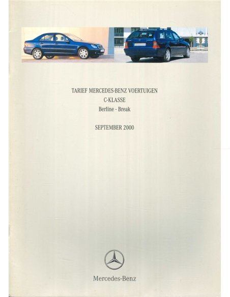 2000 MERCEDES BENZ C CLASS PRICE LIST BROCHURE DUTCH
