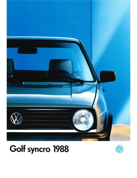 1988 VOLKSWAGEN GOLF SYNCRO BROCHURE ZWEEDS
