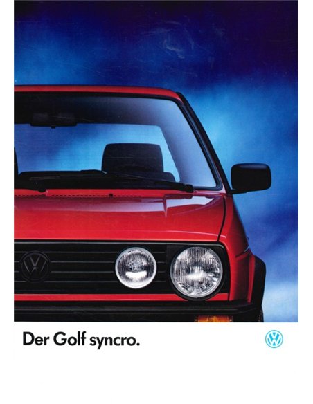 1989 VOLKSWAGEN GOLF SYNCRO BROCHURE DUITS
