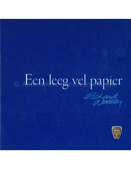 1998 ROVER 75 DESIGN BROCHURE DUTCH