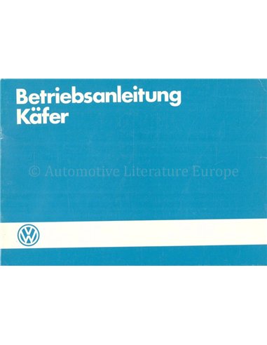 1985 VOLKSWAGEN KÄFER 1200 BETRIEBSANLEITUNG DEUTSCH