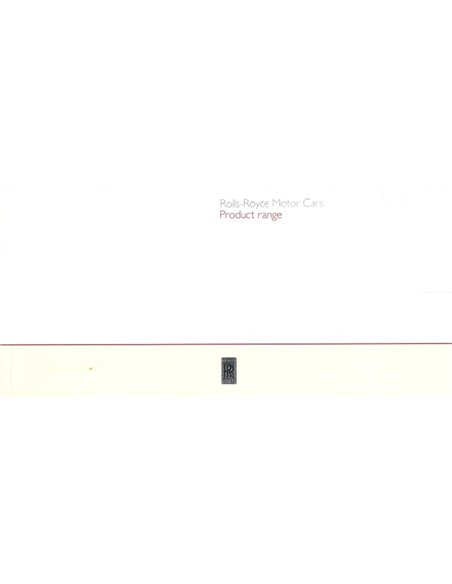 2012 ROLLS ROYCE PRODUKT PROGRAMM PROSPEKT ENGLISCH