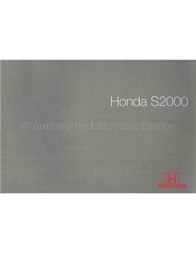 1999 HONDA S2000 INSTRUCTIEBOEKJE FRANS