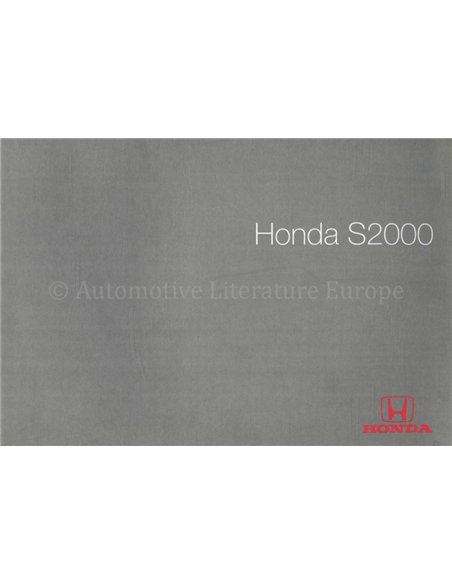 1999 HONDA S2000 INSTRUCTIEBOEKJE FRANS