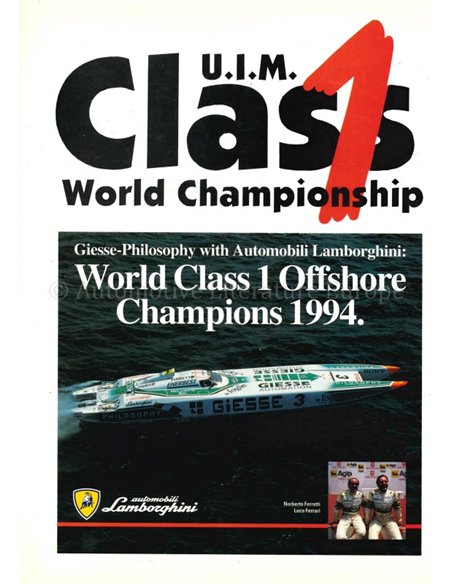 U.I.M. CLASS 1 WORLD CHAMPIONSHIP 1994