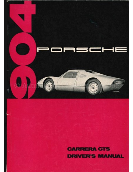 1964 PORSCHE 904 CARRERA GTS OWNERS MANUAL