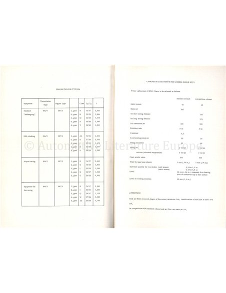 1964 PORSCHE 904 CARRERA GTS INSTRUCTIEBOEKJE ENGELS