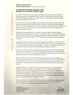 2000 JAGUAR F-TYPE CONCEPT PRESSKIT FRENCH 2