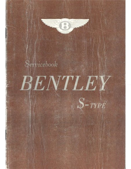 1960 BENTLEY S TYPE ONDERHOUDSBOEKJE ENGELS