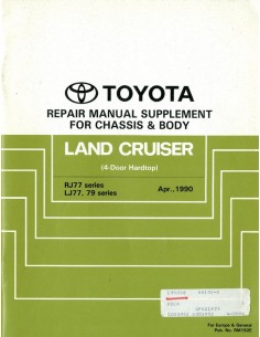 1990 TOYOTA LANDCRUISER CHASSIS & CAROSSERIE WERKPLAATSHANDBOEK ENGELS
