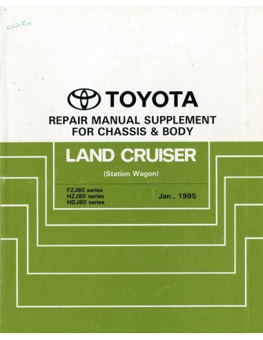 1995 TOYOTA LANDCRUISER STATION WAGON CHASSIS & CAROSSERIE WERKPLAATSHANDBOEK ENGELS