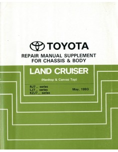 1993 TOYOTA LANDCRUISER CHASSIS & CAROSSERIE WERKPLAATSHANDBOEK ENGELS
