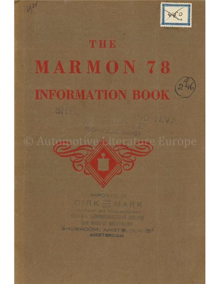 1928 MARMON MODEL78 OWNERS MANUAL ENGLISH 
