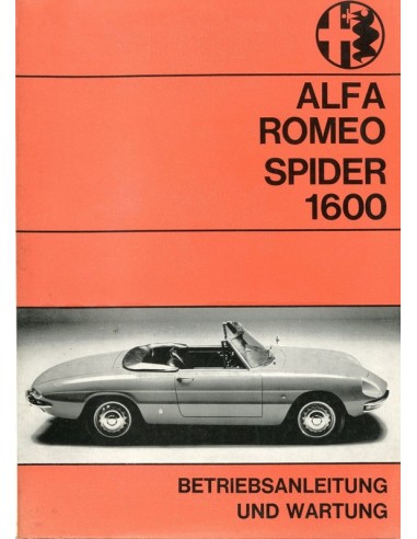 1968 ALFA ROMEO SPIDER 1600 INSTRUCTIEBOEKJE DUITS