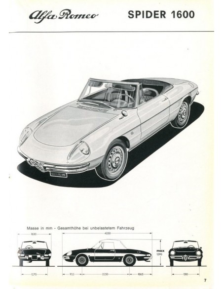 1968 ALFA ROMEO SPIDER 1600 INSTRUCTIEBOEKJE DUITS