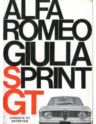 1966 ALFA ROMEO GIULIA SPRINT GT INSTRUCTIEBOEKJE FRANS