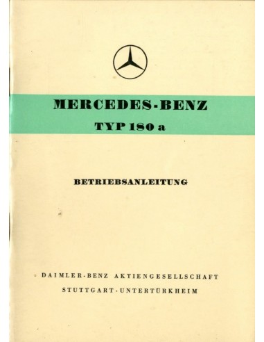 1958 MERCEDES BENZ 180 A INSTRUCTIEBOEKJE DUITS