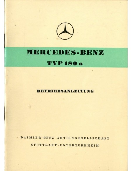 1958 MERCEDES BENZ 180 A INSTRUCTIEBOEKJE DUITS