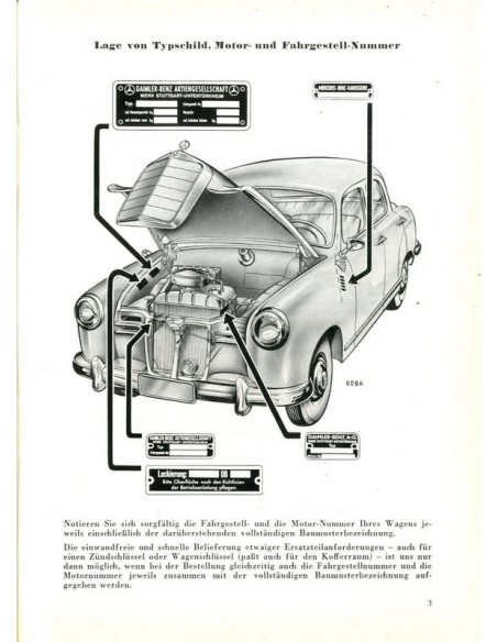 1958 MERCEDES BENZ 180 A INSTRUCTIEBOEKJE DUITS