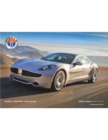 2011 FISKER KARMA PREISLISTE PROSPEKT NIEDERLÄNDISCH