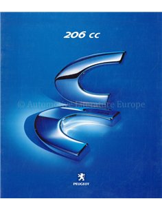 2000 PEUGEOT 206 CC BROCHURE NEDERLANDS