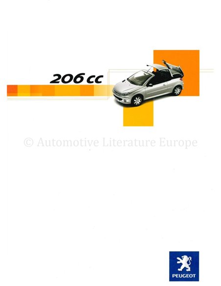 2005 PEUGEOT 206 CC BROCHURE DUTCH