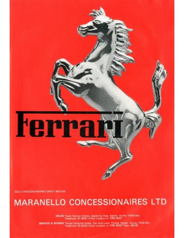 1980 FERRARI MARANELLO CONCESSIONAIRES BROCHURE ENGELS