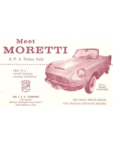 1958 MORETTI FIAT 750 BROCHURE ENGELS (USA)