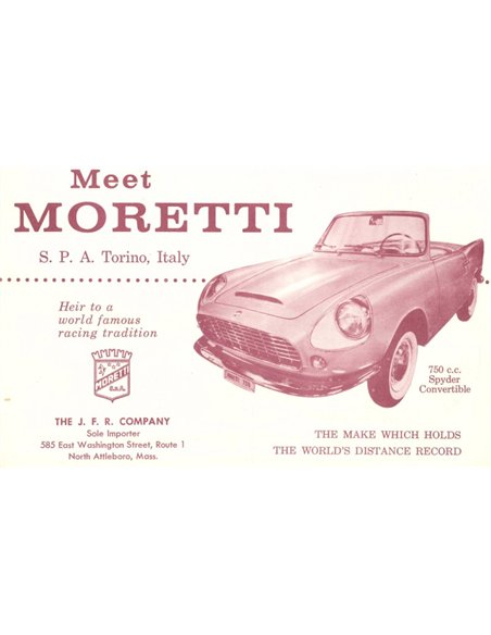 1958 MORETTI FIAT 750 BROCHURE ENGLISH (US)
