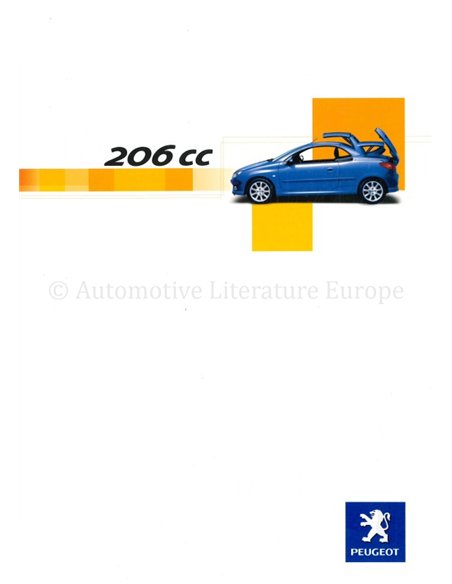 2004 PEUGEOT 206 CC BROCHURE DUTCH