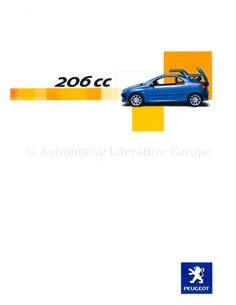 2004 PEUGEOT 206 CC BROCHURE NEDERLANDS