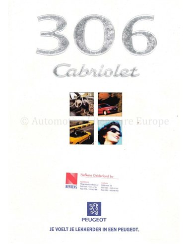 1998 PEUGEOT 306 CABRIOLET PROSPEKT NIEDERLÄNDISCH