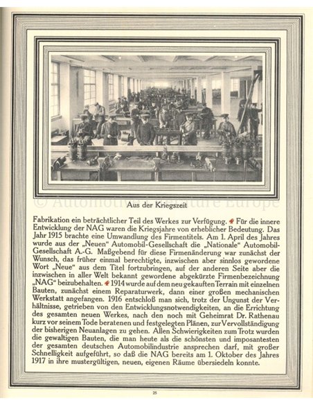 25 JAHRE NAG 1901 - 1926 (NEUE AUTOMOBIL - GESELLSCHAFT)